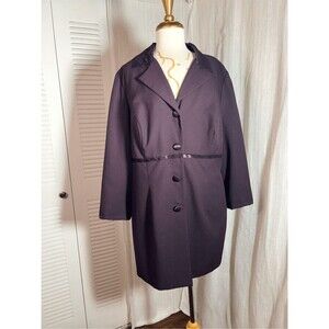 Vintage Dress Size XL 80's Rich Purple Corporate Chic Workwear Aesthetic Dress